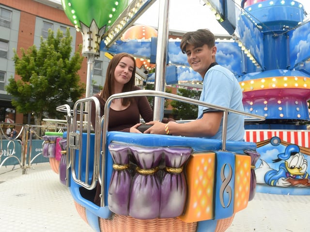 Gracie Dawson, 16, from Fareham, and Patrick Scarborough, 16, from Waterlooville (210722-1452)
