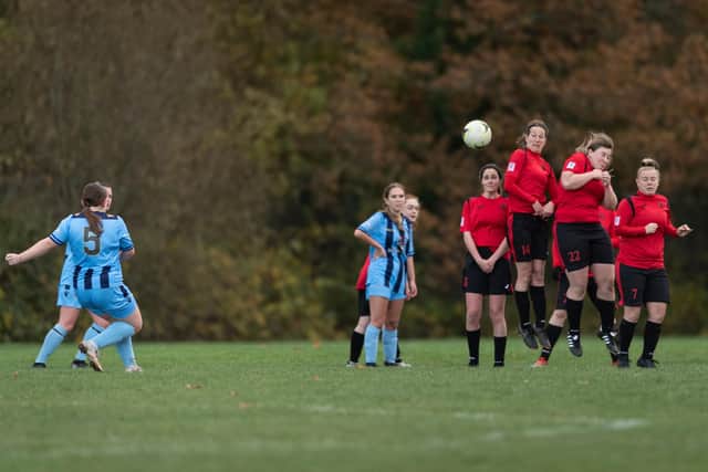 Fleetlands take a free-kick against Widbrook.

Picture: Keith Woodland
