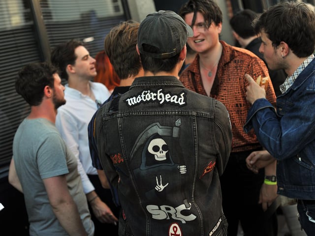 Music fans milling about in Albert Road between sets at Icebreaker Summer Festival, July 9, 2022