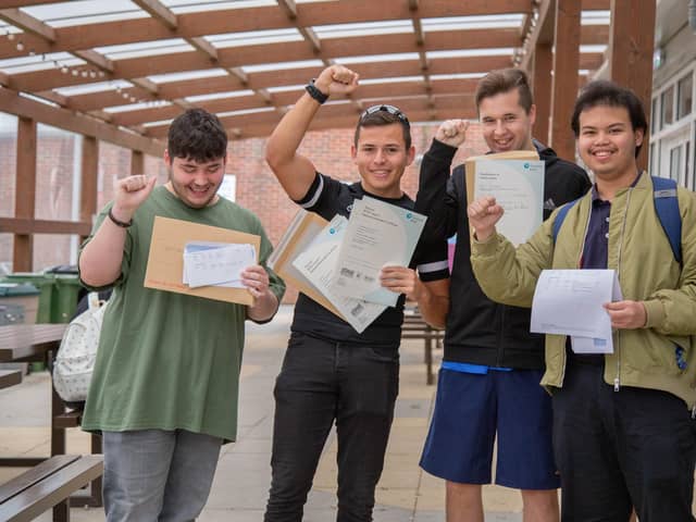 Pictured: Students pleased with their results. Picture: Habibur Rahman.