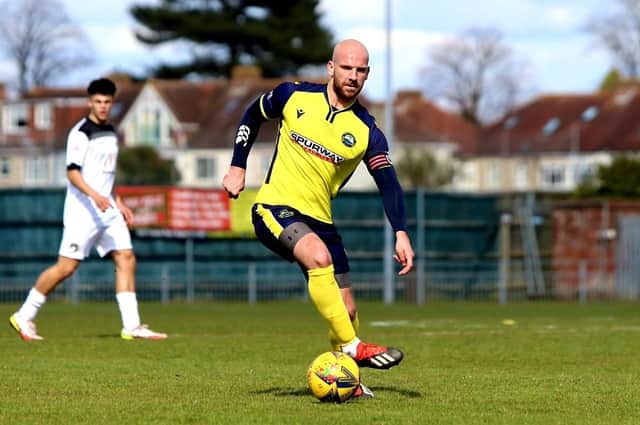 Captain Mike Carter is unavailable for Gosport's Portsmouth Senior Cup final clash with Moneyfields Picture: Tom Phillips