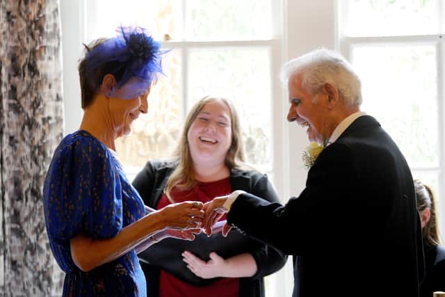 Pam and Arthur Baldacchino from Portchester, finally got married after 53 years together at The Queens Hotel in Southsea, on Tuesday, October 10, 2023. 

Picture: Sarah Standing