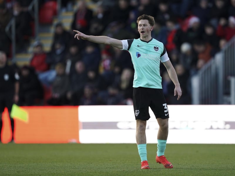 Pompey defender Denver Hume during today's game at Exeter