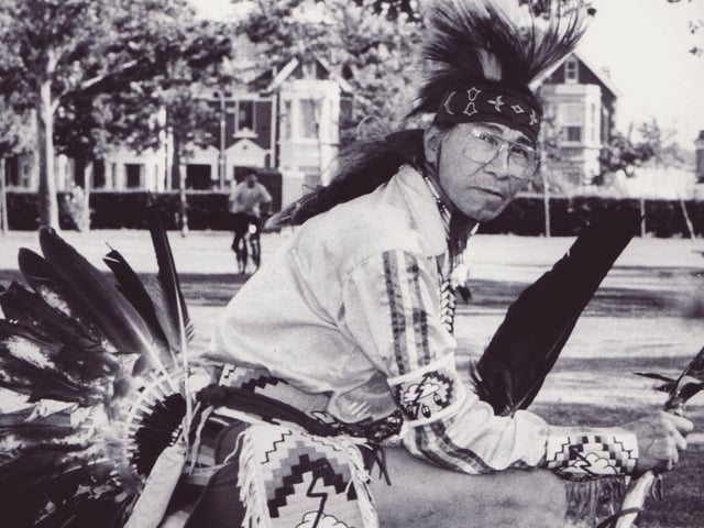 An Indian-American man who took part in the sacred run for Earth and Life at The Mountbatten Centre on August 7 1990. The News PP3633