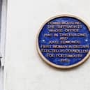 The blue plaque in Southsea commemorating Kate Edmonds, the city's first woman elected as a councillor in 1918, along with the activist suffragettes who supported her