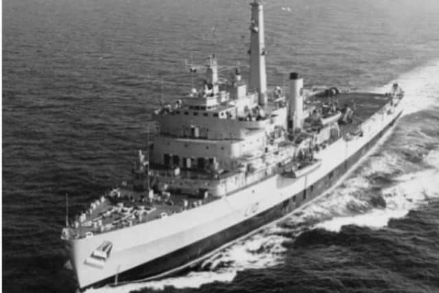 The last steam-powered surface ship in the Royal Navy, HMS Fearless. Picture: Mike Mcbride collection