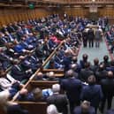MPs announcing the result of a vote for Coronavirus regulations, in the House of Commons in London, as MPs have voted 369 to 126, majority 243, to approve the mandatory use of Covid passes for entry to nightclubs and large venues in England. Picture date: Tuesday December 14, 2021.