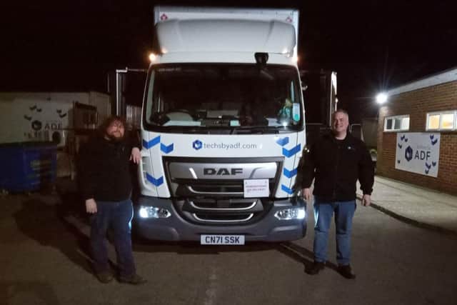 Ryan Fuller and his brother Paul Bendon with the truck