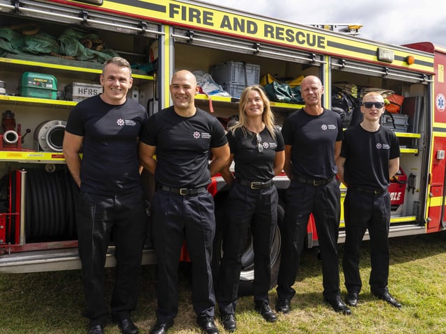 Hampshire & Isle of White Fire & Rescue personnel at Portchester Gala in Portchester Castle on August 3.