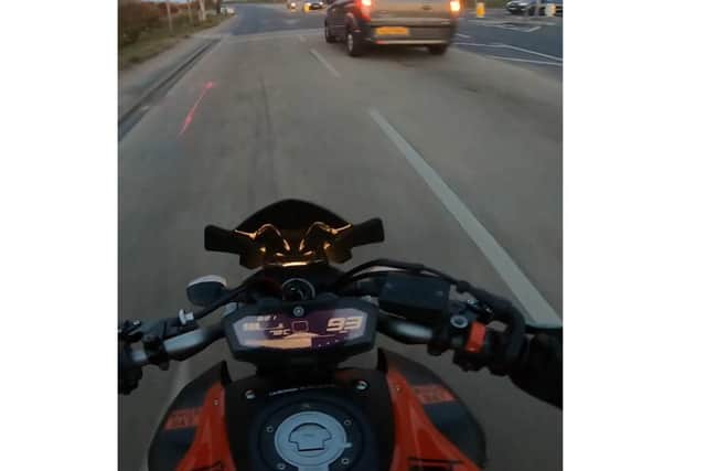 Footage shows Giacomino Morrone speeding at up to 105mph and being chased by police on the A27 in Sussex.
