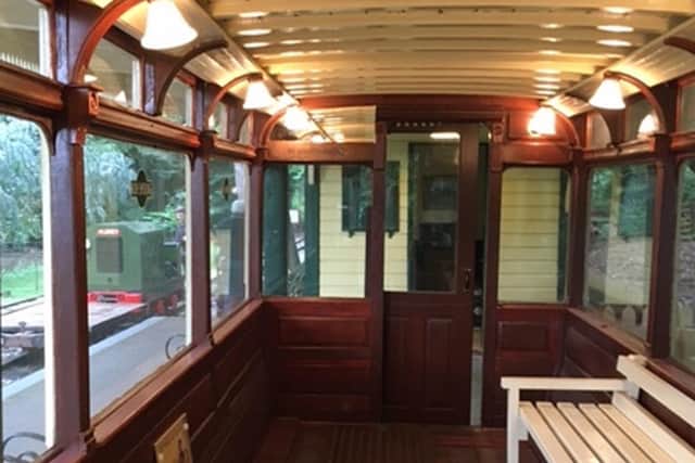 Inside car No 5 today - it's now a waiting room. Picture: Bernie Knibbs