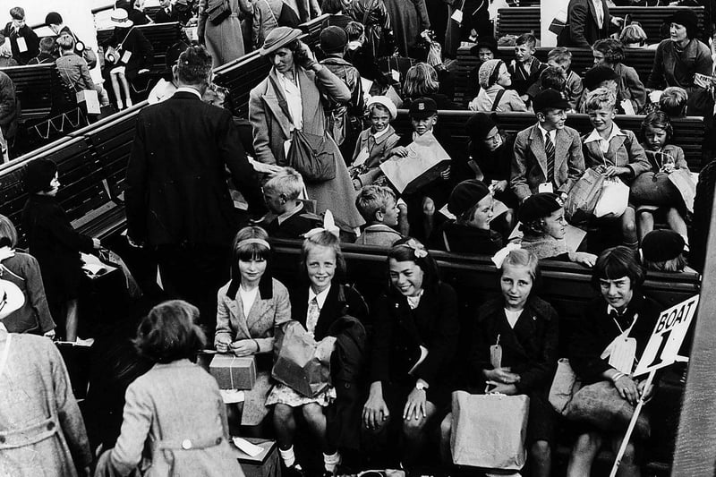 Evacuation on an Isle of Wight steamer 1939.