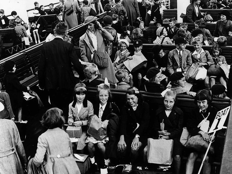 Evacuation on an Isle of Wight steamer 1939.