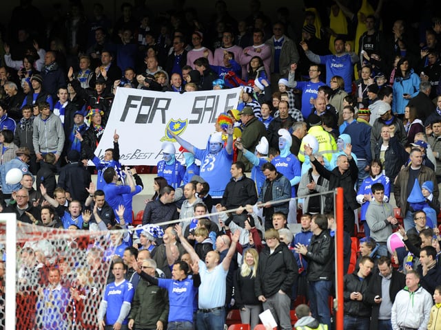 Pompey fans at Nottingham Forest in April 2012.