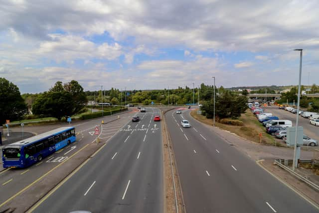 The pedestrian, 29, from Southsea, was hit by a lorry on the A27 westbound in Hilsea. Picture: Habibur Rahman.