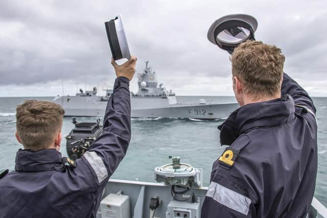 HMS Kent conducted a sail past neighbouring Nato warships which marked the end of this year's Exercise Dynamic Mongoose.
Credit: LPhot Dan Rosenbaum, HMS Kent