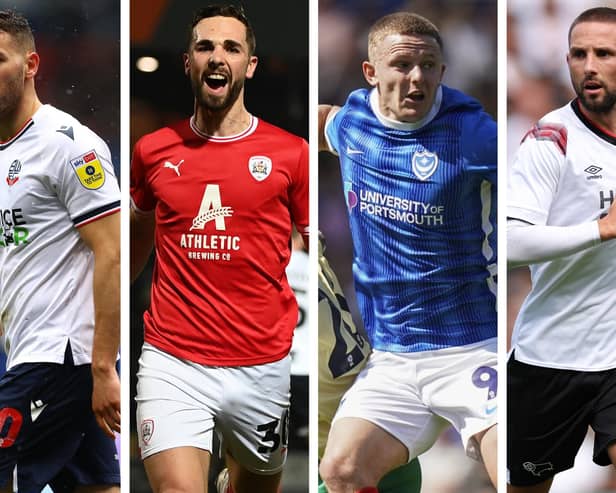 From left to right: Bolton's Dion Charles, Barnsley's Adam Phillips, Pompey's Colby Bishop and Derby's Conor Hourihane are all expecting to be in League One contention this season.