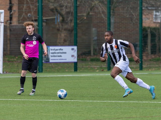 Harvest (pink) v Hayling (black & white). Picture: Mike Cooter