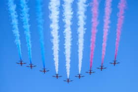 Spectacular flypast from the Red Arrows and a Typhoon at the D-Day 80 event on Southsea Common. Picture: Marcin Jedrysiak