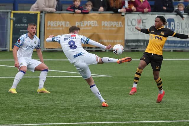 Paul Rooney volleys Hawks into an early lead against Cheshunt. Picture by Dave Haines.




Havant & Waterlooville 1-1 Cheshunt 
4th March 2023  at Draper Tools Community Stadium PO9 5TH 

(Photo credit should read Picture/s by Dave Haines)