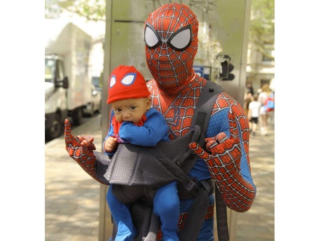 Baby Caleb Roman Theodore Dawkins has attended the Port Solent Comic Con this weekend.