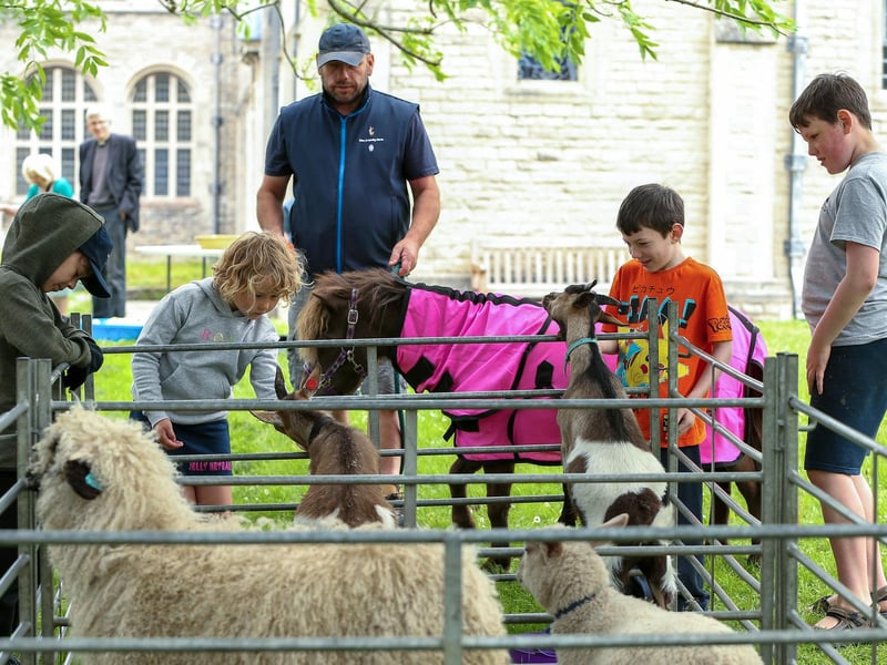 Children meet the animals at the animal farm.Picture: Chris  Moorhouse (010624-23)