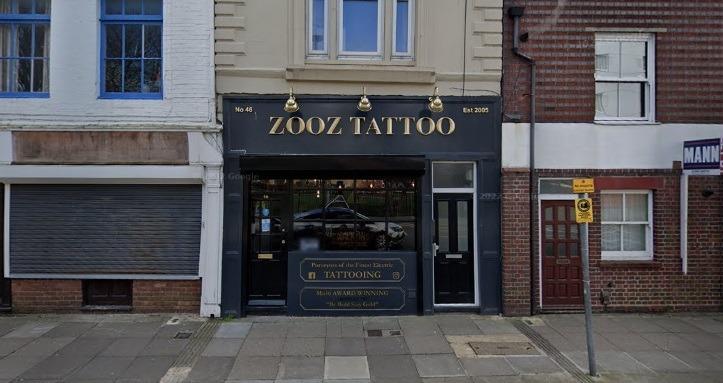 Zooz Tattoo, Queen Street, has a rating of 4.9 on Google with 100 reviews.