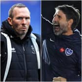 Lincoln boss Michael Appleton, left, and Pompey head coach Danny Cowley