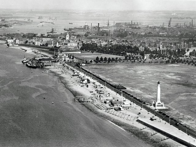 An aerial shot of Southsea seafront with the city stretching out behind it.
Picture: Paul Costen