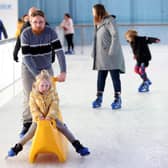 Portsmouth Ice Rink, Guildhall Square Portsmouth, Portsmouth, Portsmouth, UK last year.

Pictured is Daniel Goulding with Evie, 4.