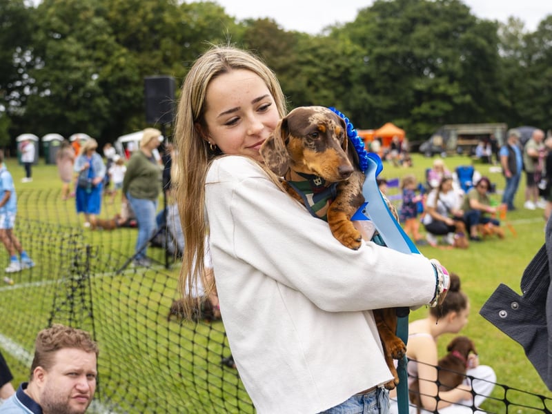 Bea and her dog Spud at the Dachshunds Festival in Stubbington.