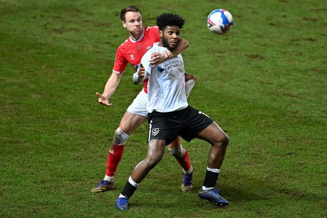 Ellis Harrison was recalled to Pompey's side at Charlton as they reverted to a front two. Picture: Justin Setterfield/Getty Images