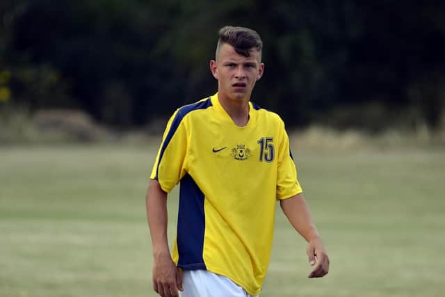 Alfie Rutherford playing for Moneyfields in 2014. Picture: Neil Marshall