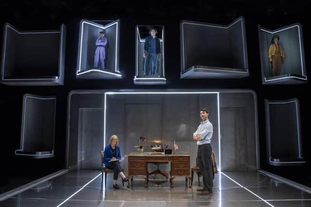 Claire Skinner, Harry Lloyd, Jenny Walser, Stuart Thompson and Paksie Vernon in The Narcissist at Chichester Festival Theatre. Photo by Johan Persson