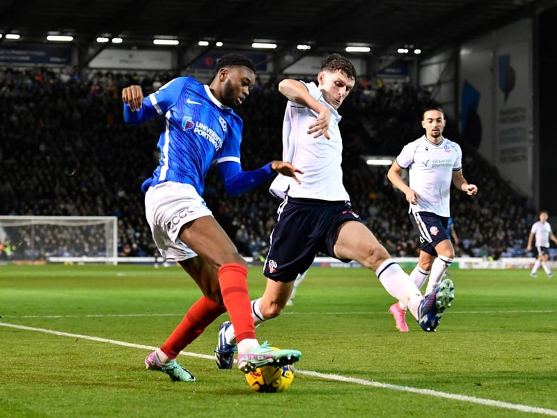 Abu Kamara battles for possession with Bolton's Eoin Toal. Picture: Graham Hunt/ProSportsImages