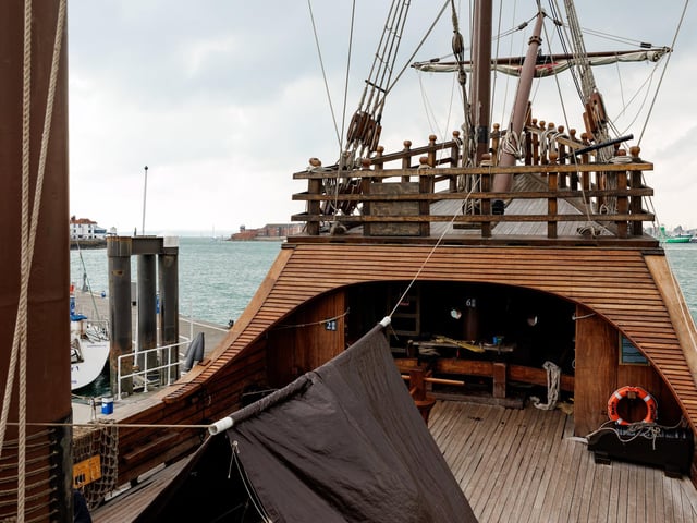 Visitors had the chance to step aboard the replica of Christopher Columbus' famous vessel
