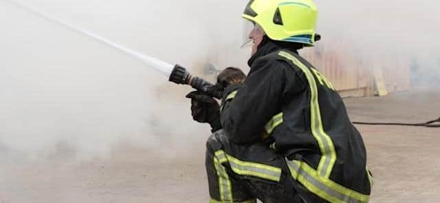 Firefighters at a blaze