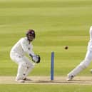 James Vince on his way to 95 against Northants at The Ageas Bowl today. Picture: Andrew Matthews/PA Wire.