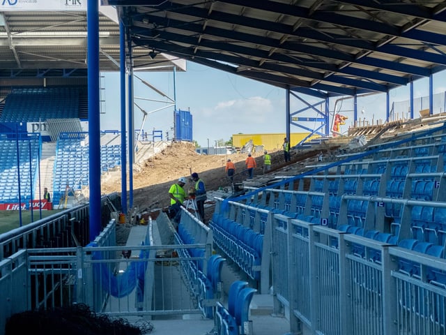 Work continues to progress in the Milton End, which will house up to 3,200 supporters when complete.