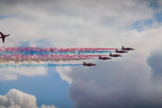 Red Arrows at Armed Forces Day over Southsea Common
