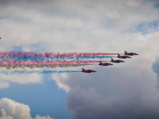 Red Arrows at Armed Forces Day over Southsea Common