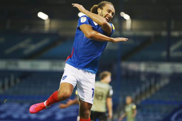 Marcus Harness scores his first goal of the match. Picture: Joe Pepler