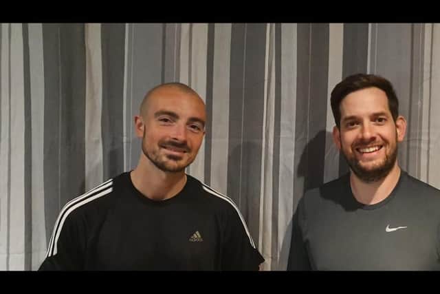 Chris New, left, with cousin James