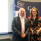 Hannah West receives her award