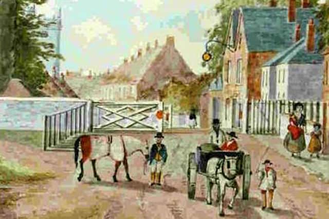 Havant level crossing, about 1860.