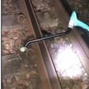 Scooter dumped on tracks near Fratton station. Picture: Network Rail Wessex