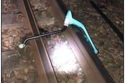 Scooter dumped on tracks near Fratton station. Picture: Network Rail Wessex