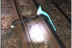 Scooter dumped on tracks near Fratton station. Picture: Network Rail Wessex
