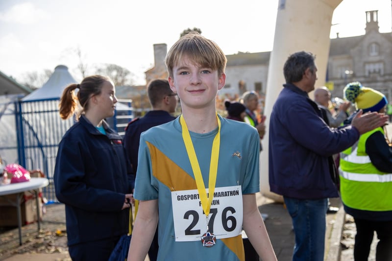Thousands arrived in Gosport on Sunday morning for the Gosport Half Marathon, complete with childrens fun runs.Pictured - Jude Mortar, 13, winner of the Under 17's fun runPhotos by Alex Shute