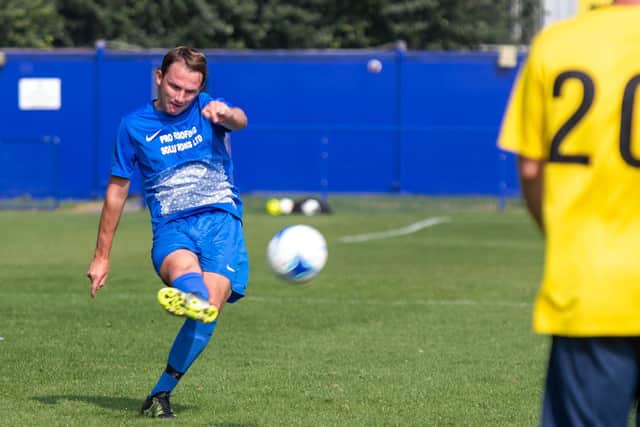 Action from Baffins Milton Rovers' 10-year Anniversary Cup match. Picture: Mike Cooter (050921)